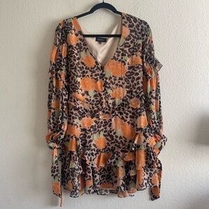 Revolve MAJORELLE Bijou Mini Dress in Leopard Floral Print Women’s Size Small